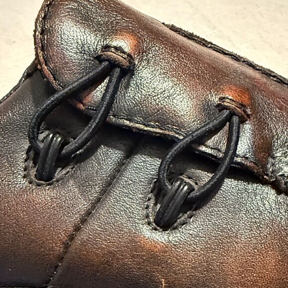 Rieker CELIA Brown Leather Factory Age Distressed Slip On Support Loafers - Picture 9 of 16